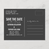 CARTE POSTALE FAIRE-PART TYPOGRAPHIE SIMPLE | PHOTO ENREGISTRER LA DATE CAR (Dos)