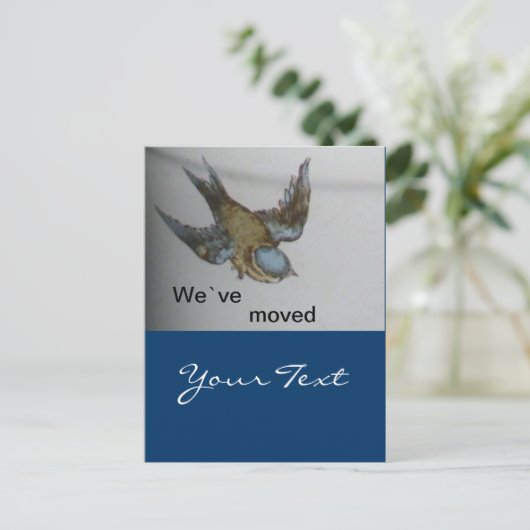 Carte Postale Faire-part umgezogen à vent (Debout devant)