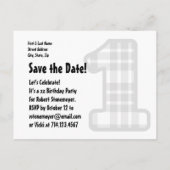 Carte Postale Faire-part Un an 1er Anniversaire Plaid Numéro A07G (Dos)