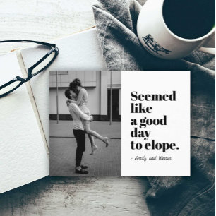 Carte Postale Faire-part Un bon jour pour Elope Photo