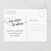 Carte Postale Faire-part Un de plus à adorer | Simple Cœur Noir Grossesse (Dos)