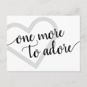 Carte Postale Faire-part Un de plus à adorer | Simple Cœur Noir Grossesse (Devant)