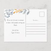 Carte Postale Faire-part Un petit Citrouille en grossesse d'Halloween (Dos)