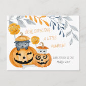 Carte Postale Faire-part Un petit Citrouille en grossesse d'Halloween (Devant)
