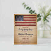 Carte Postale Faire-part Un soldat militaire quitte le drapeau américain pa (Debout devant)