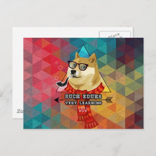 Carte Postale Faire-part Un tel diplôme de chien (Devant / Derrière)