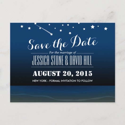 Carte Postale Faire-part Under the Stars Beach Wedding Save the Date (Devant)