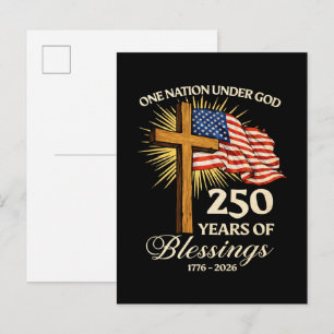 Carte Postale Faire-part Une nation sous Dieu 250 ans de bénédictions