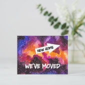 Carte Postale Faire-part Une nouvelle adresse drôle dans l'espace cosmique (Debout devant)