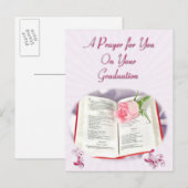 Carte Postale Faire-part Une prière pour la remise des diplômes (Devant / Derrière)
