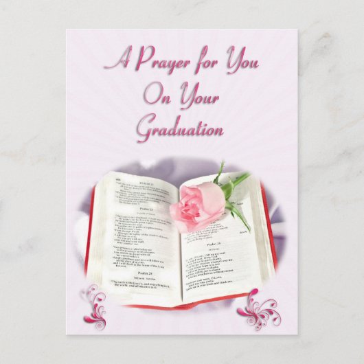 Carte Postale Faire-part Une prière pour la remise des diplômes (Devant)
