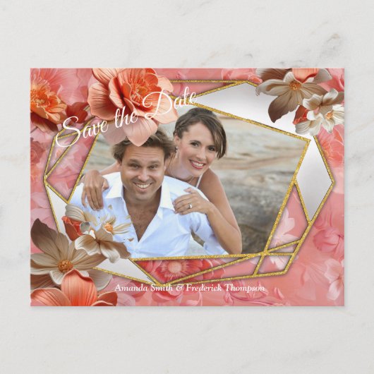 Carte Postale Faire-part Une teinte molle et rosâtre appelée Fleurs Peach F (Devant)