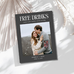 Carte Postale Faire-part Unique photo Budget Mariage Enregistrer la date