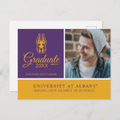 Carte Postale Faire-part Université d'Albany Chef de la mascotte Great Dane (Devant / Derrière)