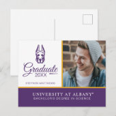 Carte Postale Faire-part Université d'Albany Chef de la mascotte Great Dane (Devant / Derrière)