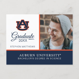 Carte Postale Faire-part Université d'Auburn Remise des diplômes