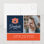 Carte Postale Faire-part Université d'Auburn | Remise des diplômes (Devant / Derrière)