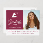 Carte Postale Faire-part Université de l'est du Kentucky E (Devant / Derrière)