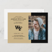 Carte Postale Faire-part Université de Wake Forest | WF (Devant / Derrière)