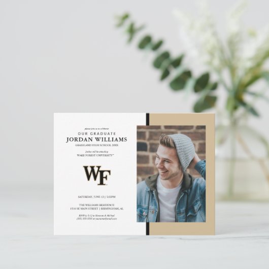 Carte Postale Faire-part Université de Wake Forest | WF (Debout devant)