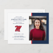 Carte Postale Faire-part Université du Mississippi | Script M (Devant / Derrière)