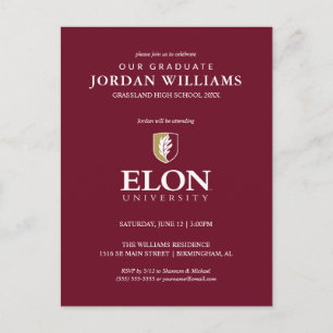 Carte Postale Faire-part Université Elon Remise des diplômes