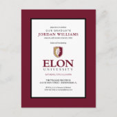 Carte Postale Faire-part Université Elon | Remise des diplômes (Devant)