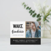Carte Postale Faire-part Université Wake Forest | Logo Wake (Debout devant)
