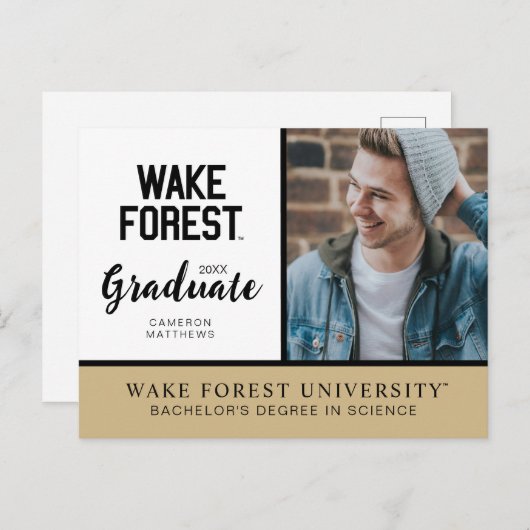Carte Postale Faire-part Université Wake Forest | Wake Forest (Devant / Derrière)