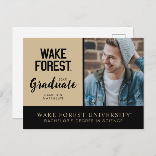 Carte Postale Faire-part Université Wake Forest | Wake Forest (Devant / Derrière)