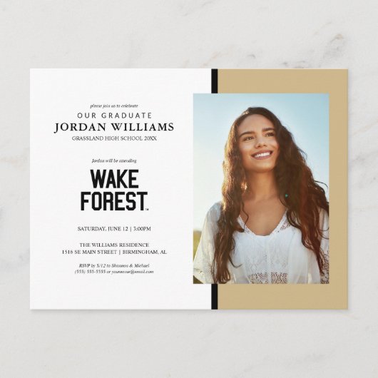 Carte Postale Faire-part Université Wake Forest | Wake Forest (Devant)