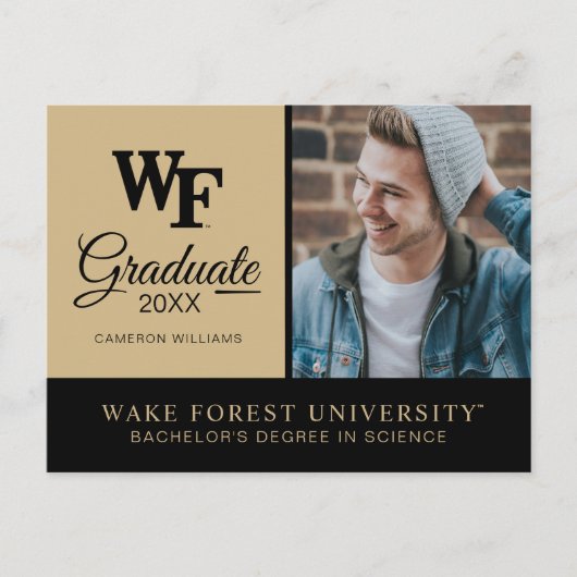 Carte Postale Faire-part Université Wake Forest | WF (Devant)