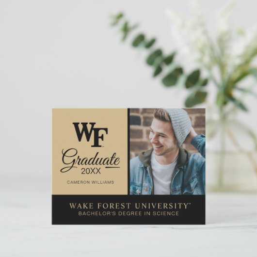 Carte Postale Faire-part Université Wake Forest | WF (Debout devant)