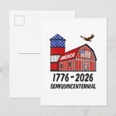 Carte Postale Faire-part USA Semiquincentennial 250th Anniversary 1776-2026 (Devant / Derrière)