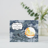 Carte Postale Faire-part USN Marine Épargnez la date & Bague (Debout devant)