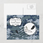 Carte Postale Faire-part USN Marine Épargnez la date & Chaussures (Devant / Derrière)