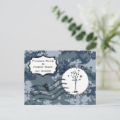 Carte Postale Faire-part USN Marine Save the Date et Cœurs (Debout devant)