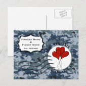 Carte Postale Faire-part USN Navy Enregistrer la date & Ballons (Devant / Derrière)