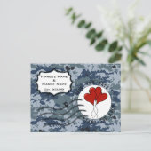 Carte Postale Faire-part USN Navy Enregistrer la date & Ballons (Debout devant)