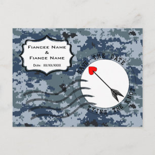 Carte Postale Faire-part USN Navy Enregistrer la date et la flèche