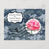 Carte Postale Faire-part USN Navy Enregistrer la date et le Rose (Devant)