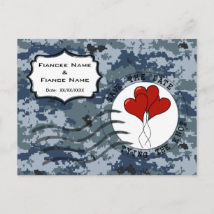 Carte Postale Faire-part USN Navy Enregistrer la date et les ballons