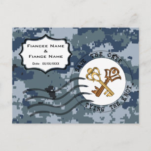 Carte Postale Faire-part USN Navy Enregistrer la date et les clés
