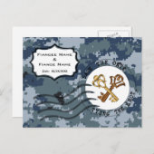 Carte Postale Faire-part USN Navy Enregistrer la date et les clés (Devant / Derrière)