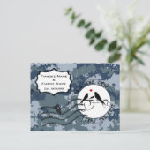 Carte Postale Faire-part USN Navy Épargnez la date et les amoureux (Debout devant)