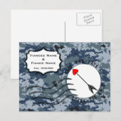 Carte Postale Faire-part USN Navy Sauvegarder la date & Flèche (Devant / Derrière)