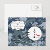 Carte Postale Faire-part USN Navy Save the Date & Chapelle de mariage (Devant / Derrière)