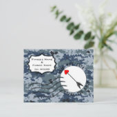 Carte Postale Faire-part USN Navy Save the Date & Flèche (Debout devant)