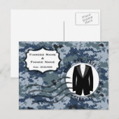 Carte Postale Faire-part USN Navy Save the Date & Smoking (Devant / Derrière)