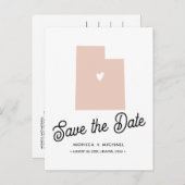 Carte Postale Faire-part UTAH State Destination Mariage N'IMPORTE QUELLE CO (Devant / Derrière)